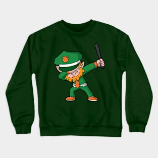 Dabbing Leprechaun Police Officer Irish St Patricks Day Crewneck Sweatshirt